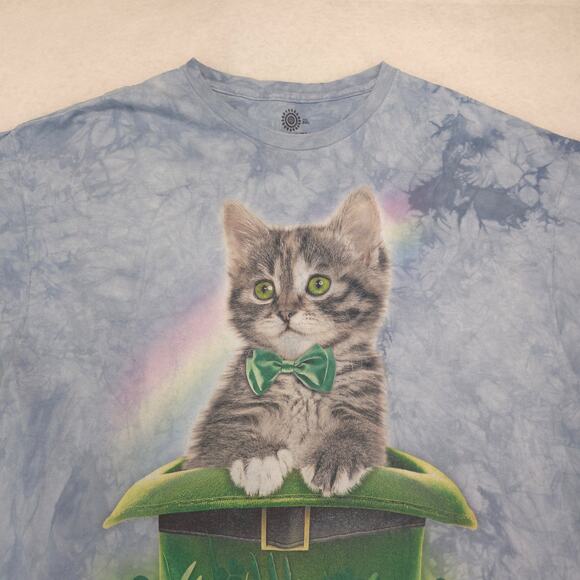 The Mountain Other - The Mountain Cat Crew Neck Short Sleeve Graphic T Shirt Mens Size 2XL Tie Dye